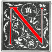 Decorated initial N