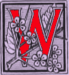 Decorated initial 'W'