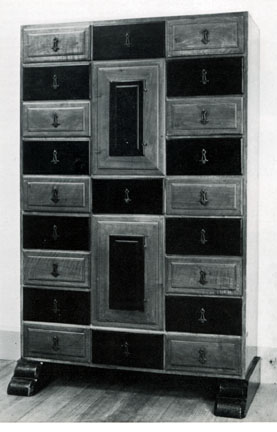 Walnut and ebony cabinet