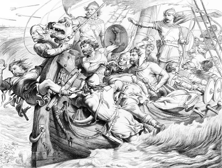 Hereward runs his ship upon the Flanders Shore