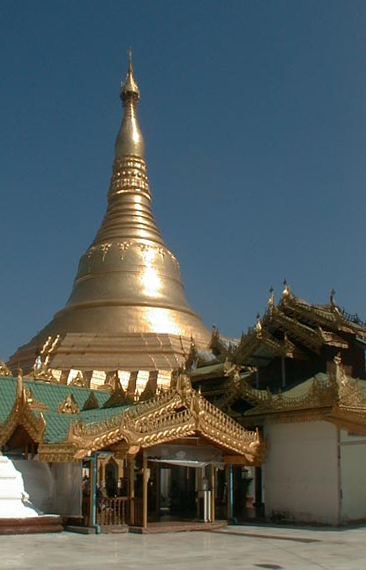 The central stupa in the morning sun