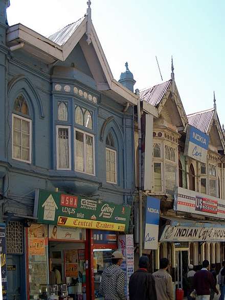 Shop fronts along the Mall, Simla