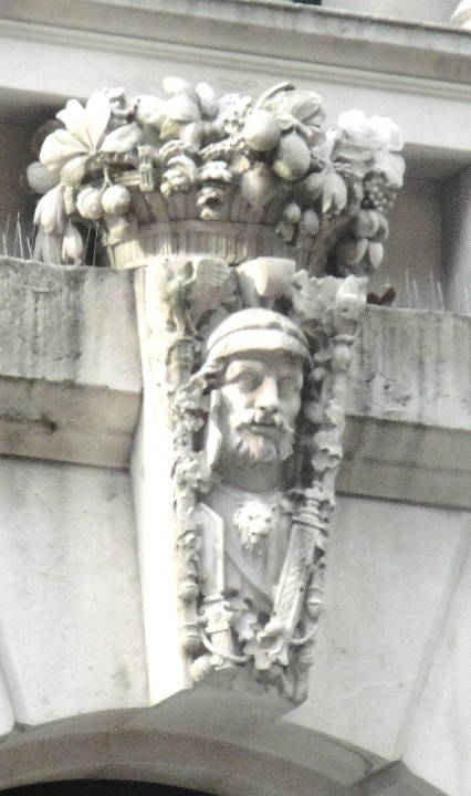 Roman soldier surrounded by flowers