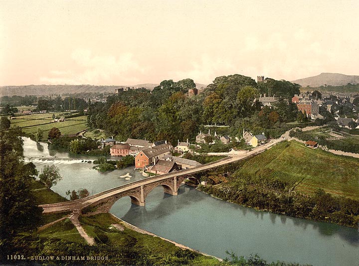 Dinham Bridge and Ludlow, England